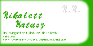 nikolett matusz business card